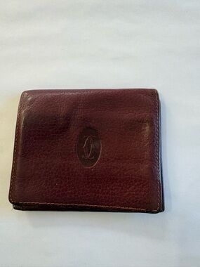 Cartier Men's Card Holder - Burgundy Leather Wallet